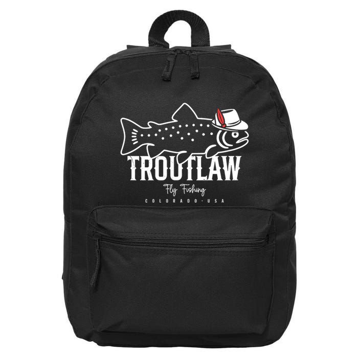 Fly Fishing Rainbow Trout Wearing A Hat Feather Cap 16 in Basic Backpack