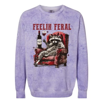 Feeling Feral Racoon Colorblast Crewneck Sweatshirt