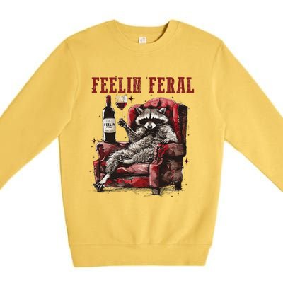 Feeling Feral Racoon Premium Crewneck Sweatshirt