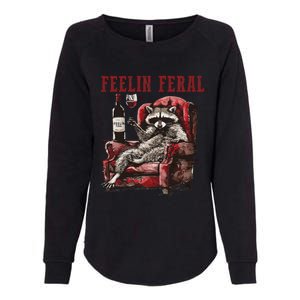 Feeling Feral Racoon Womens California Wash Sweatshirt