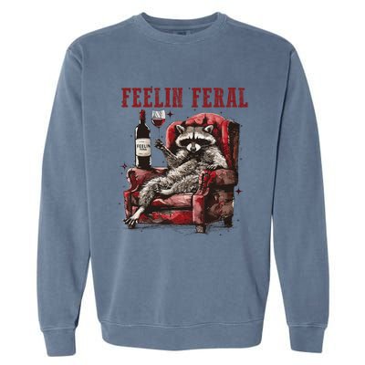 Feeling Feral Racoon Garment-Dyed Sweatshirt