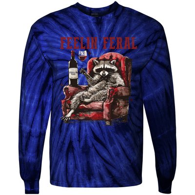 Feeling Feral Racoon Tie-Dye Long Sleeve Shirt