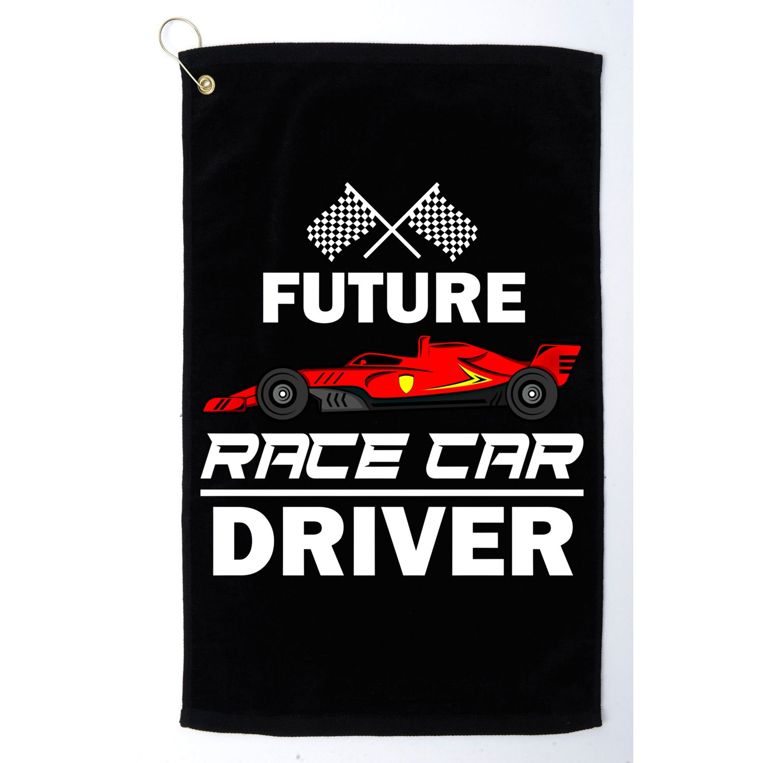 Funny Future Race Car Driver Gift Racing Gift Golf Towel