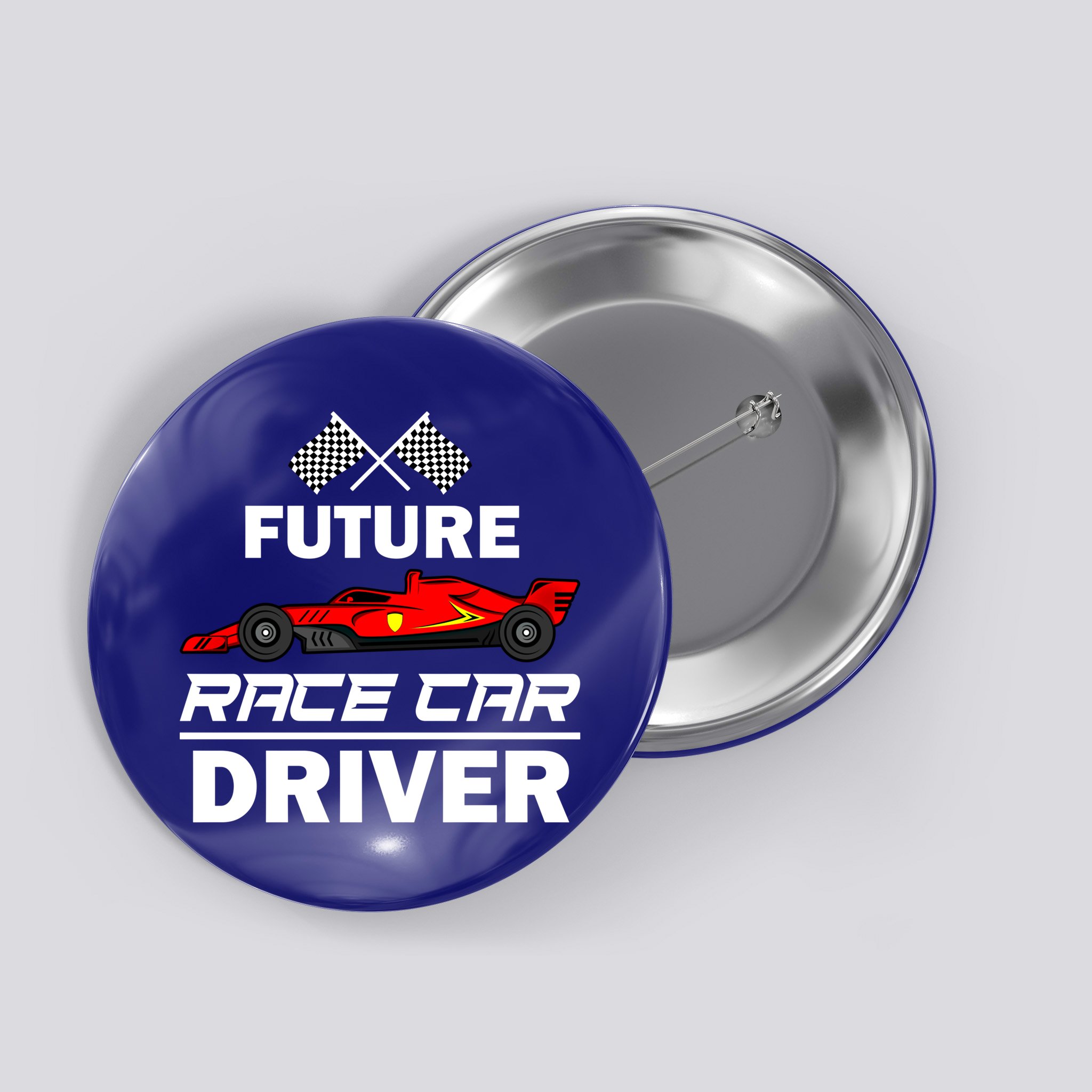 Funny Future Race Car Driver Gift Racing Gift Button