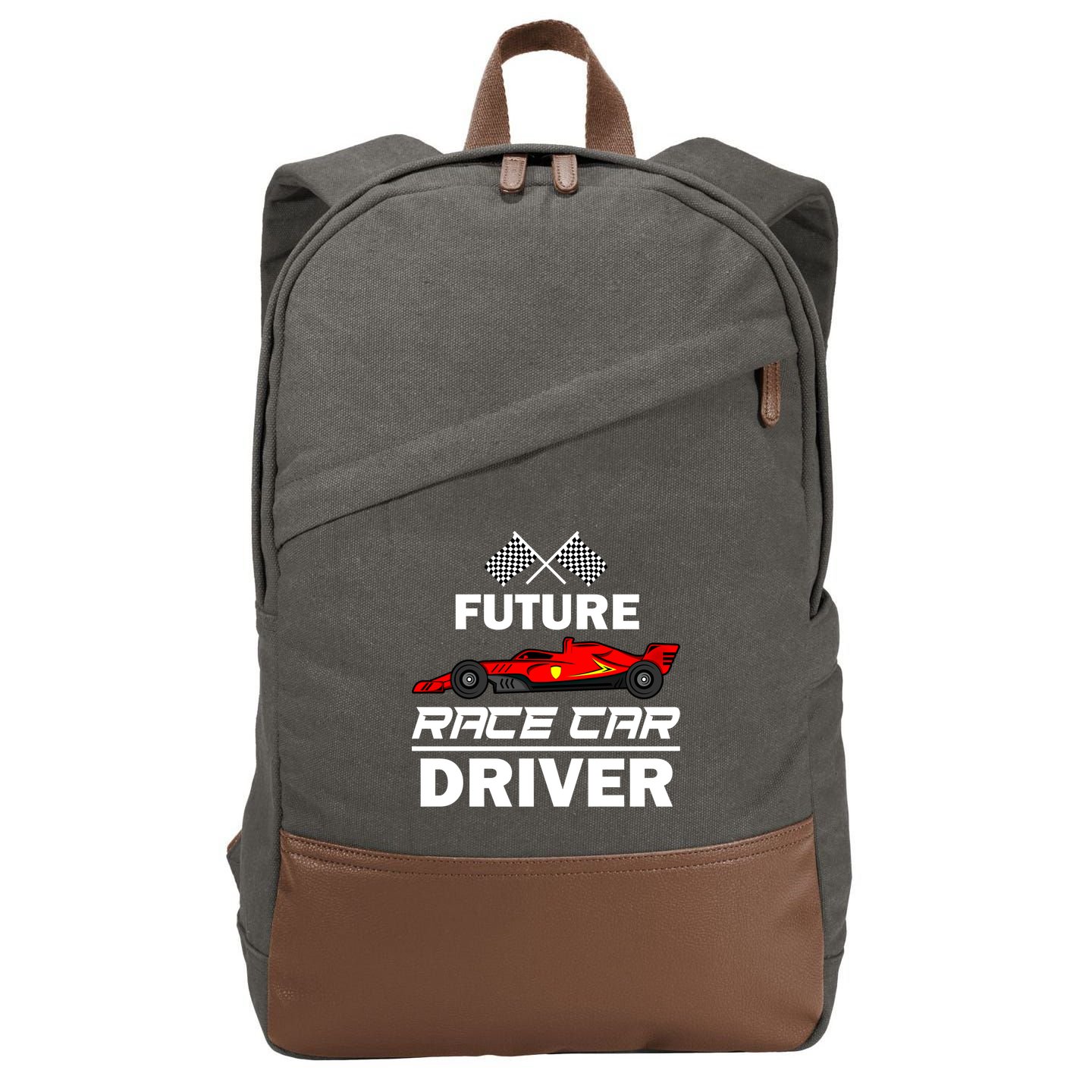 Funny Future Race Car Driver Gift Racing Gift Cotton Canvas Backpack