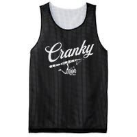 Funny Fishing Reel Pun  Cranky Fishermen Mesh Reversible Basketball Jersey Tank