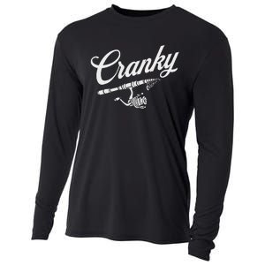 Funny Fishing Reel Pun  Cranky Fishermen Cooling Performance Long Sleeve Crew