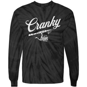 Funny Fishing Reel Pun  Cranky Fishermen Tie-Dye Long Sleeve Shirt