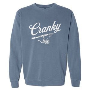 Funny Fishing Reel Pun  Cranky Fishermen Garment-Dyed Sweatshirt