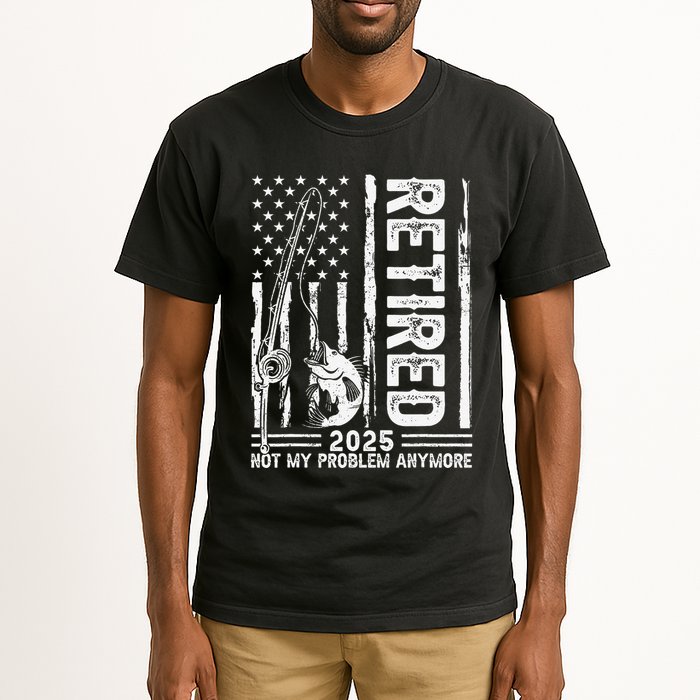 Funny Fishing Retired 2025 Not My Problem Anymore Retirement Tall T-Shirt