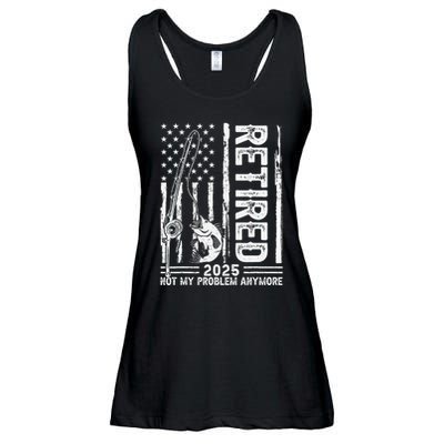 Funny Fishing Retired 2025 Not My Problem Anymore Retirement Ladies Essential Flowy Tank