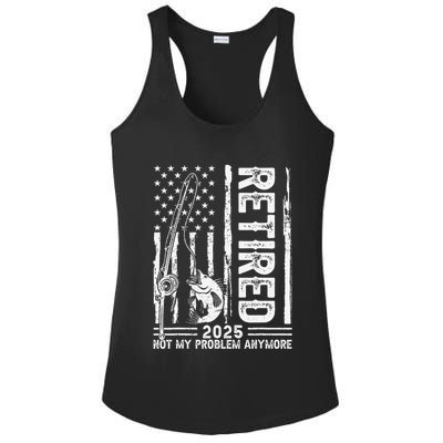 Funny Fishing Retired 2025 Not My Problem Anymore Retirement Ladies PosiCharge Competitor Racerback Tank