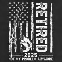 Funny Fishing Retired 2025 Not My Problem Anymore Retirement Large Microfiber Waffle Golf Towel