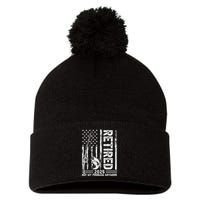 Funny Fishing Retired 2025 Not My Problem Anymore Retirement Pom Pom 12in Knit Beanie