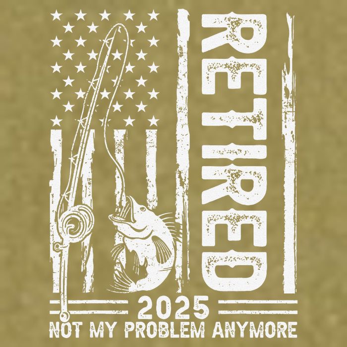 Funny Fishing Retired 2025 Not My Problem Anymore Retirement Garment-Dyed Women's Muscle Tee