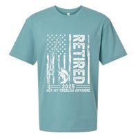 Funny Fishing Retired 2025 Not My Problem Anymore Retirement Sueded Cloud Jersey T-Shirt