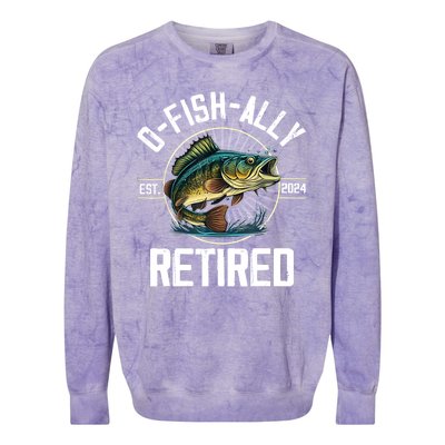 Fisherman Fishing Retirement Gift Ofishally Retired 2024 Colorblast Crewneck Sweatshirt