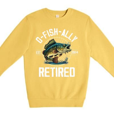 Fisherman Fishing Retirement Gift Ofishally Retired 2024 Premium Crewneck Sweatshirt