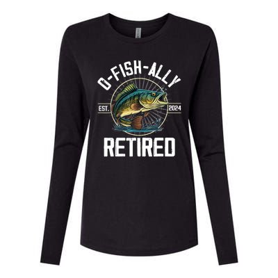 Fisherman Fishing Retirement Gift Ofishally Retired 2024 Womens Cotton Relaxed Long Sleeve T-Shirt