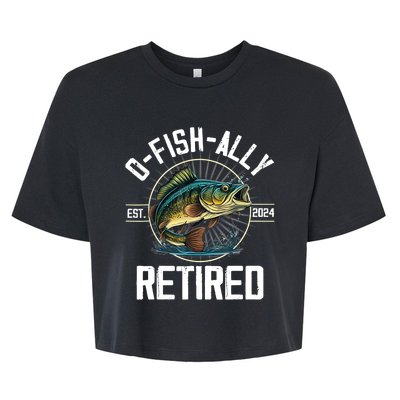 Fisherman Fishing Retirement Gift Ofishally Retired 2024 Bella+Canvas Jersey Crop Tee