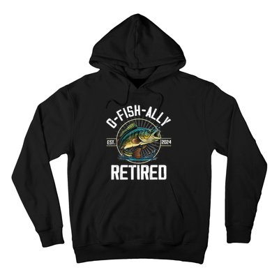 Fisherman Fishing Retirement Gift Ofishally Retired 2024 Hoodie