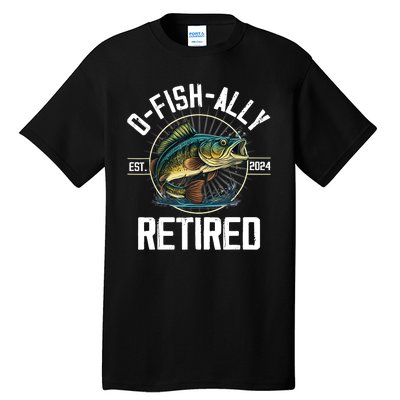 Fisherman Fishing Retirement Gift Ofishally Retired 2024 Tall T-Shirt