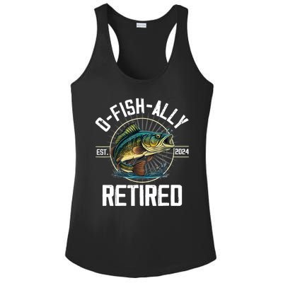 Fisherman Fishing Retirement Gift Ofishally Retired 2024 Ladies PosiCharge Competitor Racerback Tank