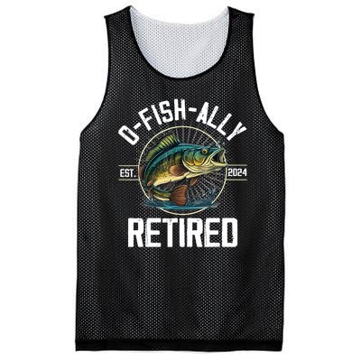 Fisherman Fishing Retirement Gift Ofishally Retired 2024 Mesh Reversible Basketball Jersey Tank