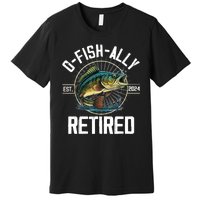 Fisherman Fishing Retirement Gift Ofishally Retired 2024 Premium T-Shirt