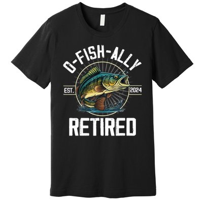 Fisherman Fishing Retirement Gift Ofishally Retired 2024 Premium T-Shirt