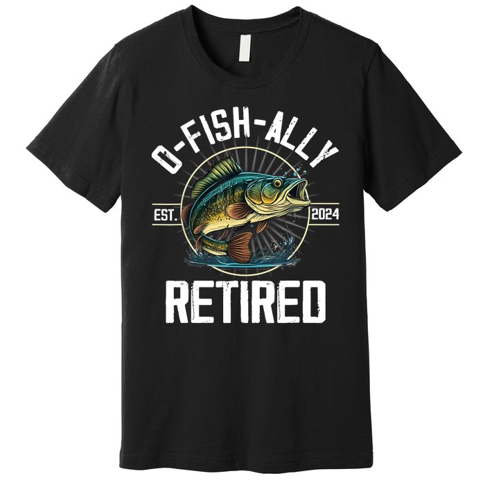 Fisherman Fishing Retirement Gift Ofishally Retired 2024 Premium T-Shirt