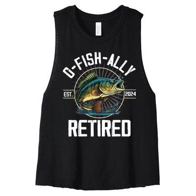 Fisherman Fishing Retirement Gift Ofishally Retired 2024 Women's Racerback Cropped Tank