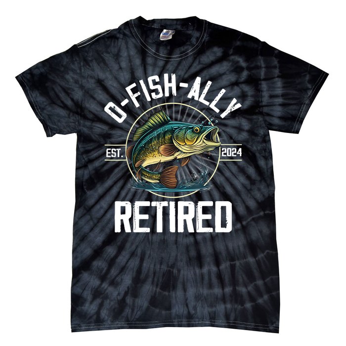 Fisherman Fishing Retirement Gift Ofishally Retired 2024 Tie-Dye T-Shirt