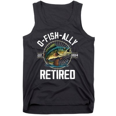 Fisherman Fishing Retirement Gift Ofishally Retired 2024 Tank Top