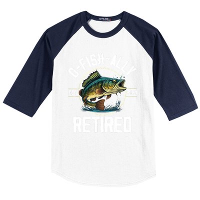 Fisherman Fishing Retirement Gift Ofishally Retired 2024 Baseball Sleeve Shirt