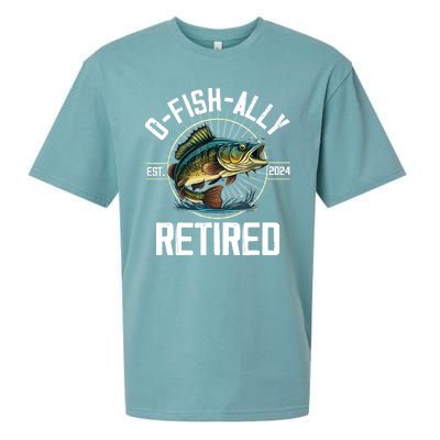 Fisherman Fishing Retirement Gift Ofishally Retired 2024 Sueded Cloud Jersey T-Shirt