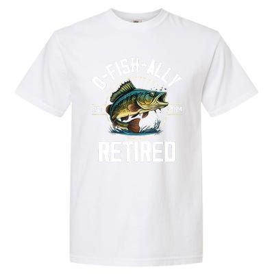 Fisherman Fishing Retirement Gift Ofishally Retired 2024 Garment-Dyed Heavyweight T-Shirt