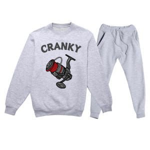 Funny Fishing Reel Pun For Fishermen Premium Crewneck Sweatsuit Set