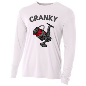 Funny Fishing Reel Pun For Fishermen Cooling Performance Long Sleeve Crew