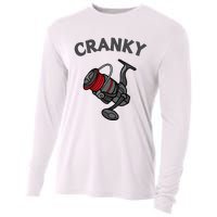 Funny Fishing Reel Pun For Fishermen Cooling Performance Long Sleeve Crew