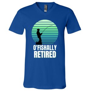 Fishing Fisherman Retiree Retired Cool Gift Ofishally Retired Funny Gift V-Neck T-Shirt