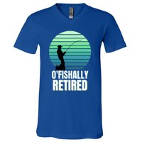 Fishing Fisherman Retiree Retired Cool Gift Ofishally Retired Funny Gift V-Neck T-Shirt