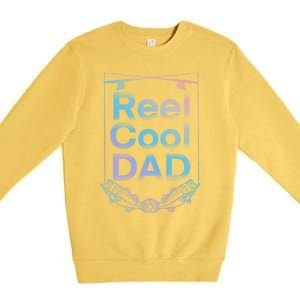 Funny Fishing Reel Cool Dad Funny Fishing Dad Gift Premium Crewneck Sweatshirt