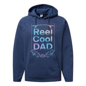 Funny Fishing Reel Cool Dad Funny Fishing Dad Gift Performance Fleece Hoodie