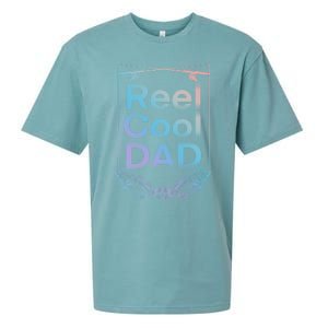 Funny Fishing Reel Cool Dad Funny Fishing Dad Gift Sueded Cloud Jersey T-Shirt