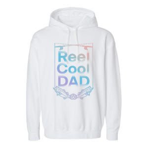 Funny Fishing Reel Cool Dad Funny Fishing Dad Gift Garment-Dyed Fleece Hoodie