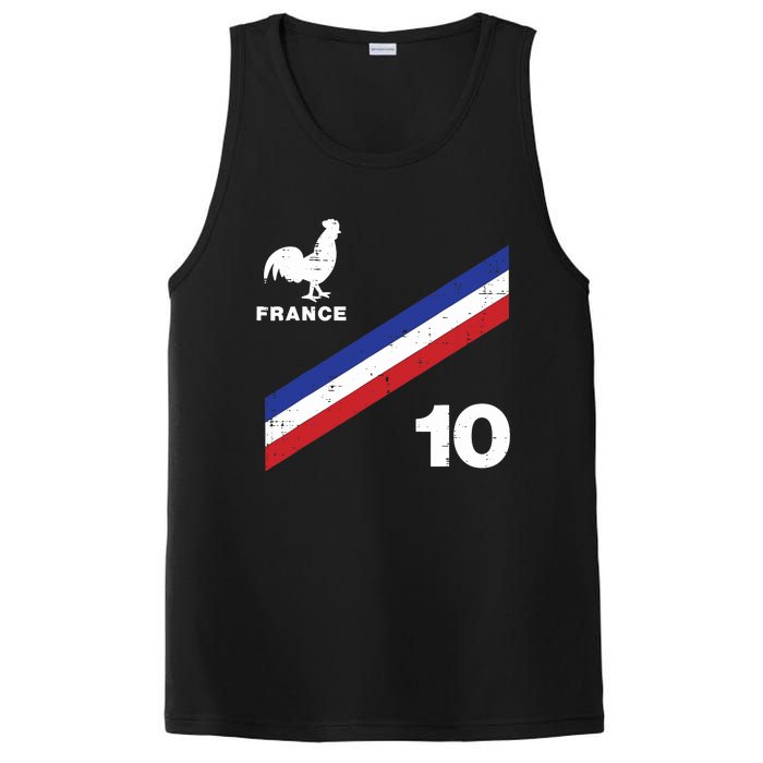 France Flag Rooster Number 10 Soccer Fan Boy PosiCharge Competitor Tank