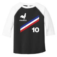 France Flag Rooster Number 10 Soccer Fan Boy Toddler Fine Jersey T-Shirt