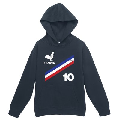 France Flag Rooster Number 10 Soccer Fan Boy Urban Pullover Hoodie