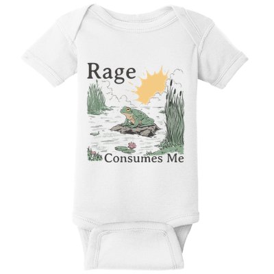 Funny Frog Rage Consumes Me Modern Minimalist Design Baby Bodysuit
